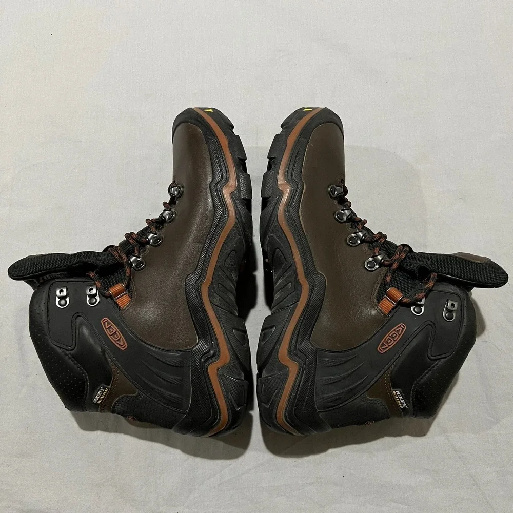 Keen Liberty Ridge Mens Brown Waterproof Full-Grain Leather Hiking Work Boots 10